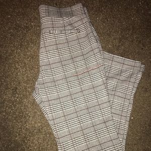 Business casual boot cut plad pattern